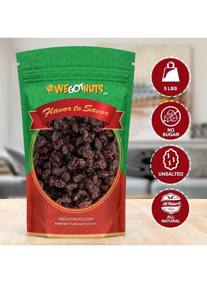 We Got Nuts Dried Dark Raisins, 5 lb in Resealable Bag • Natural and Healthy Snack, Premium Quality - Image 2